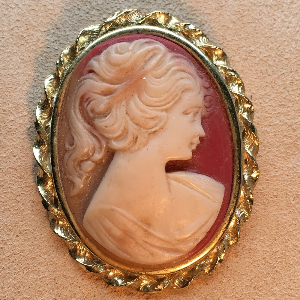 Vintage Cameo Brooch Pin